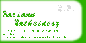 mariann matheidesz business card